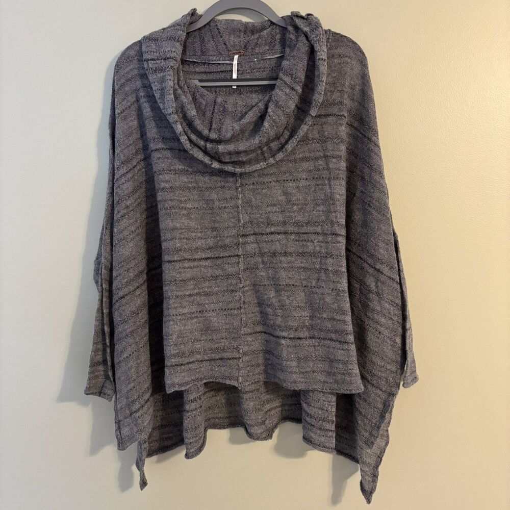 Free People Boho Banana Split Cowl Neck Slouchy Wool Alpaca Blend Sweater XS